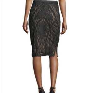 Goldie London Tribe Embroidered-Mesh Pencil Skirt